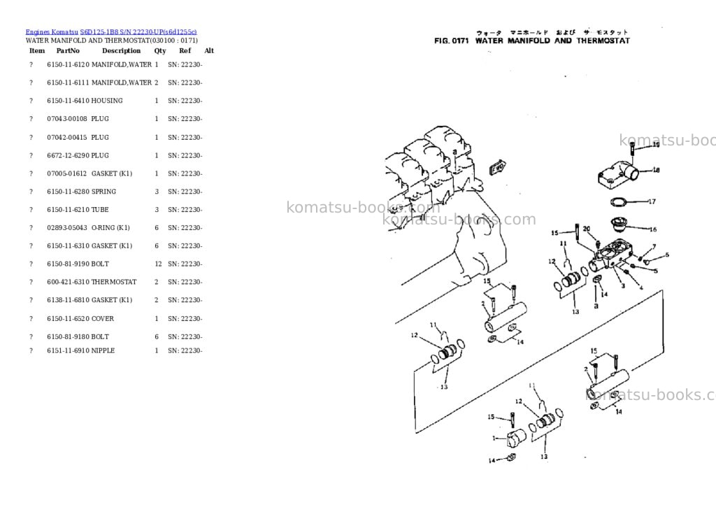 Komatsu S6D125-1B8 S/N 22230-UP Parts catalog cover Page 9 Komatsu S6D125-1B8 S/N 22230-UP Parts catalog cover Page 9