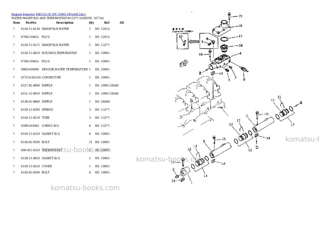 Komatsu s6d125-1e s/n 10001-up Parts catalog cover Page 9 Komatsu s6d125-1e s/n 10001-up Parts catalog cover Page 9
