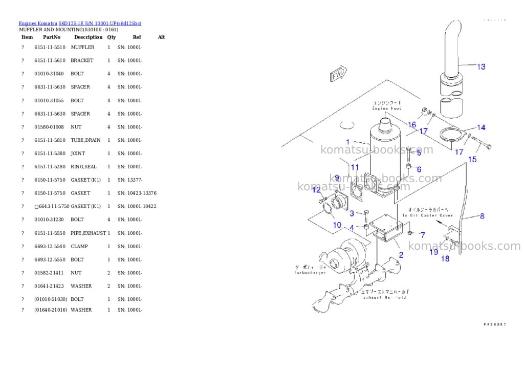 Komatsu S6D125-1E S/N 10001-UP Parts catalog cover Page 9 Komatsu S6D125-1E S/N 10001-UP Parts catalog cover Page 9