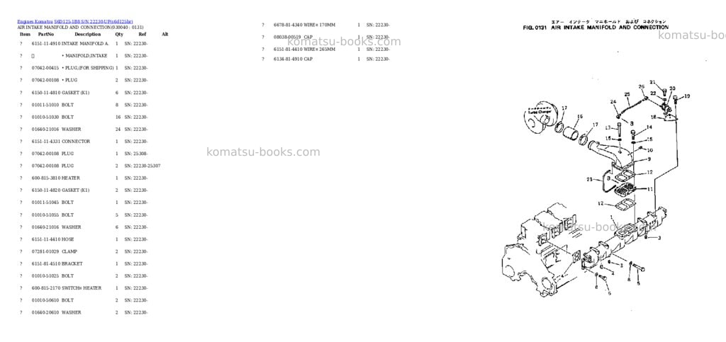 Komatsu s6d125-1b8 s/n 22230-up Parts catalog cover Page 3 Komatsu s6d125-1b8 s/n 22230-up Parts catalog cover Page 3