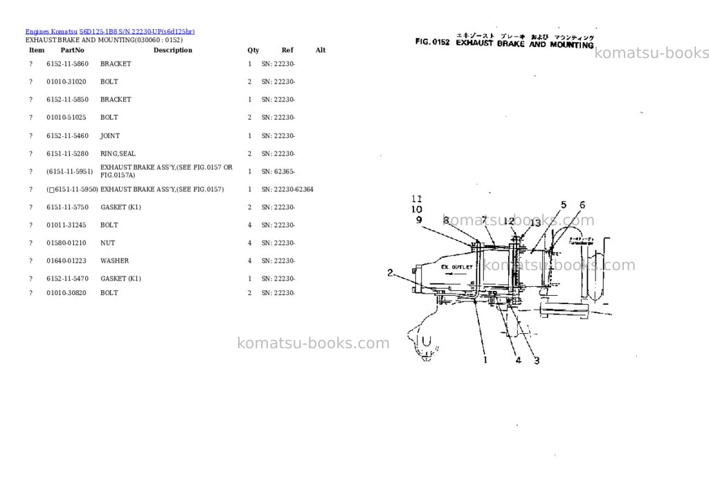 Komatsu s6d125-1b8 s/n 22230-up Parts catalog cover Page 5 Komatsu s6d125-1b8 s/n 22230-up Parts catalog cover Page 5
