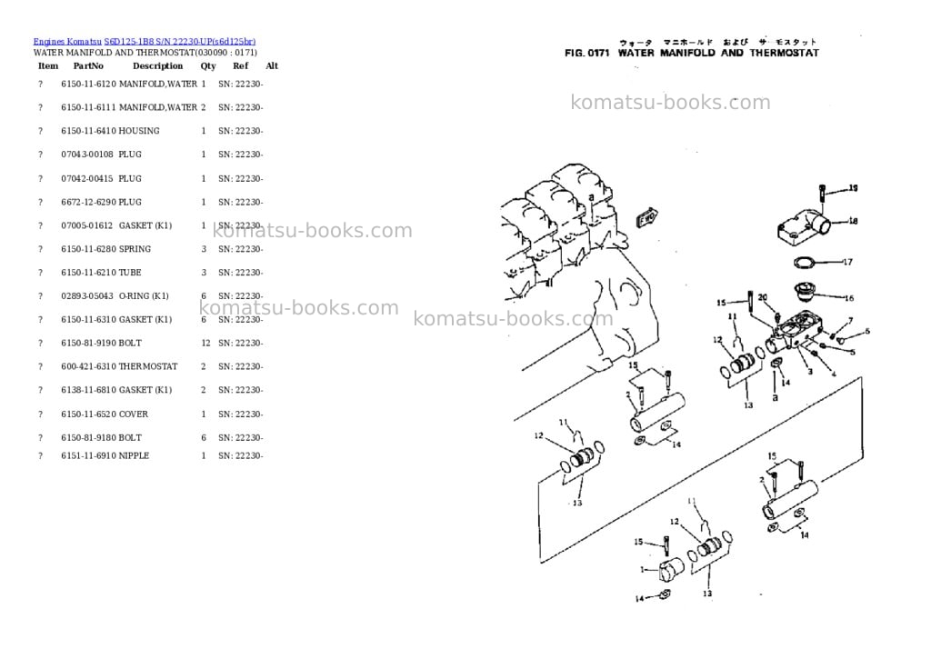 Komatsu s6d125-1b8 s/n 22230-up Parts catalog cover Page 7 Komatsu s6d125-1b8 s/n 22230-up Parts catalog cover Page 7