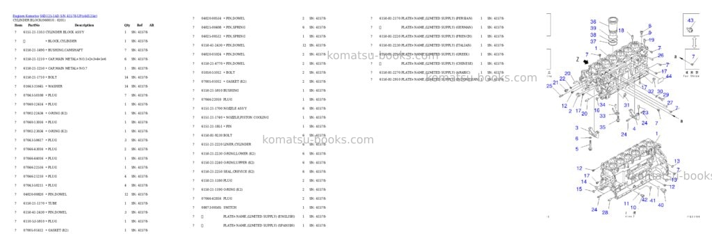 Komatsu s6d125-1ad s/n 41578-up Parts catalog cover Page 8