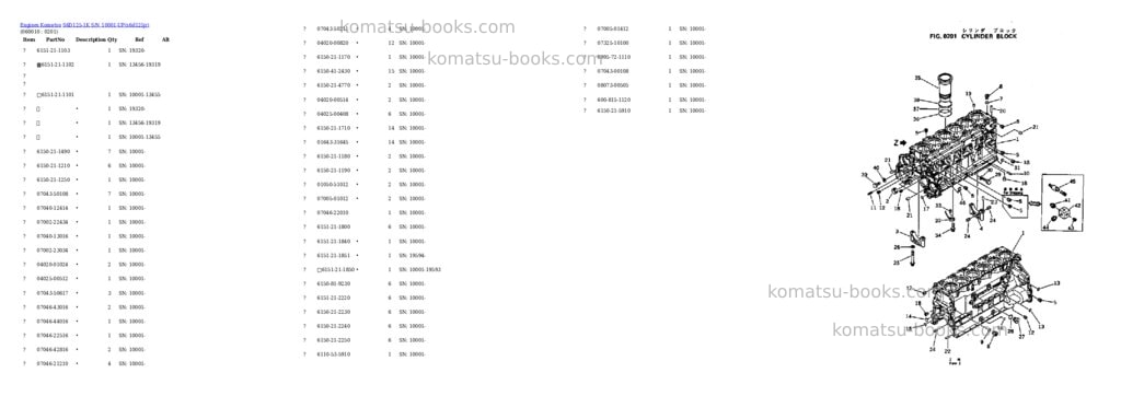 Komatsu s6d125-1k s/n 10001-up Parts catalog cover Page 9 Komatsu s6d125-1k s/n 10001-up Parts catalog cover Page 9
