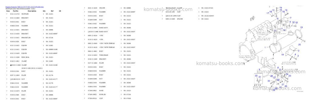 Komatsu s6d125-1vv-t s/n 35323-up Parts catalog cover Page 8