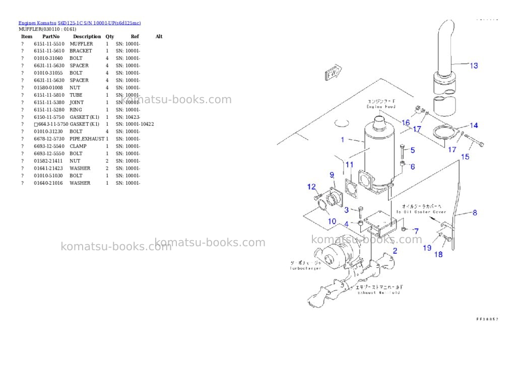 Komatsu s6d125-1c s/n 10001-up Parts catalog cover Page 10 Komatsu s6d125-1c s/n 10001-up Parts catalog cover Page 10