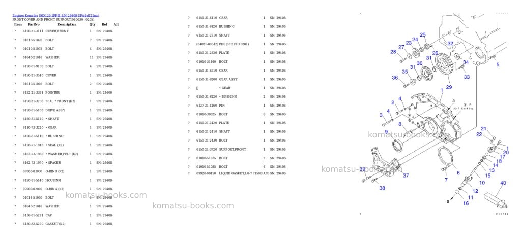 Komatsu s6d125-1pp-b s/n 29408-up Parts catalog cover Page 10 Komatsu s6d125-1pp-b s/n 29408-up Parts catalog cover Page 10