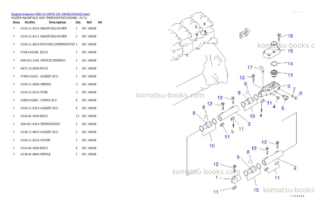Komatsu s6d125-1pp-b s/n 29408-up Parts catalog cover Page 7 Komatsu s6d125-1pp-b s/n 29408-up Parts catalog cover Page 7