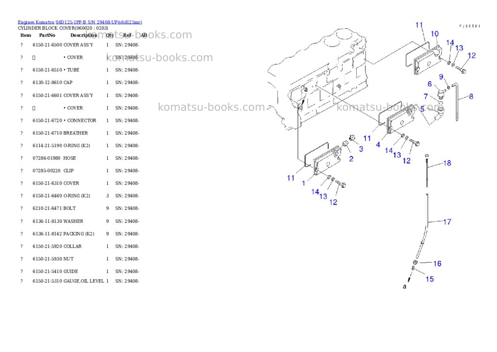 Komatsu s6d125-1pp-b s/n 29408-up Parts catalog cover Page 9 Komatsu s6d125-1pp-b s/n 29408-up Parts catalog cover Page 9