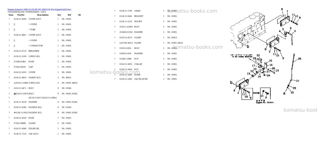 Komatsu s6d125-1d-ar s/n 10001-up for egypt Parts catalog cover Page 10