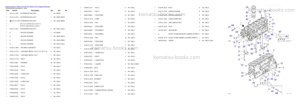 Komatsu s6d125-1d-ar s/n 10001-up for egypt Parts catalog cover Page 9