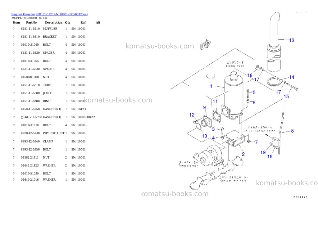Komatsu s6d125-1ee s/n 10001-up Parts catalog cover Page 7 Komatsu s6d125-1ee s/n 10001-up Parts catalog cover Page 7