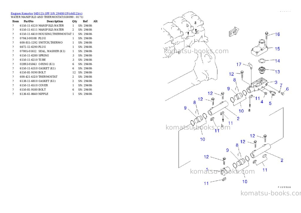 Komatsu s6d125-1pp s/n 29408-up Parts catalog cover Page 8 Komatsu s6d125-1pp s/n 29408-up Parts catalog cover Page 8