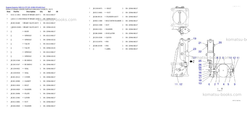 Komatsu s6d125-1tt s/n 32964-up Parts catalog cover Page 6 Komatsu s6d125-1tt s/n 32964-up Parts catalog cover Page 6