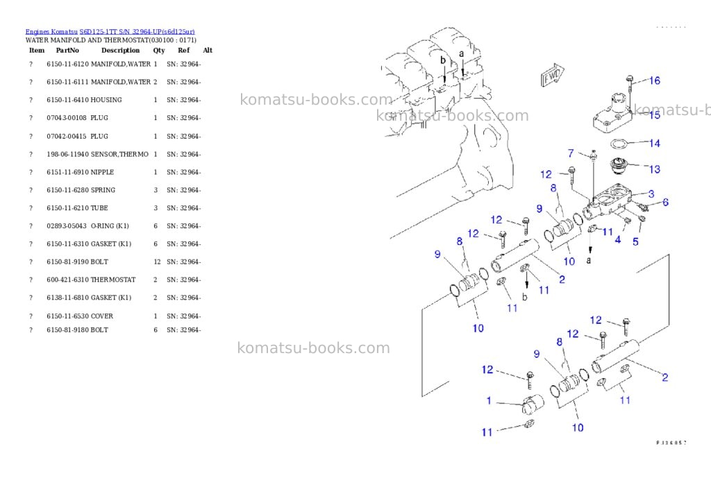 Komatsu s6d125-1tt s/n 32964-up Parts catalog cover Page 8 Komatsu s6d125-1tt s/n 32964-up Parts catalog cover Page 8