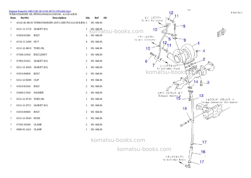 Komatsu s6d125e-2k-6 s/n 60721-up Parts catalog cover Page 8 Komatsu s6d125e-2k-6 s/n 60721-up Parts catalog cover Page 8