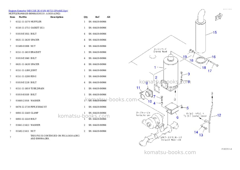 Komatsu s6d125e-2k-6 s/n 60721-up Parts catalog cover Page 9 Komatsu s6d125e-2k-6 s/n 60721-up Parts catalog cover Page 9