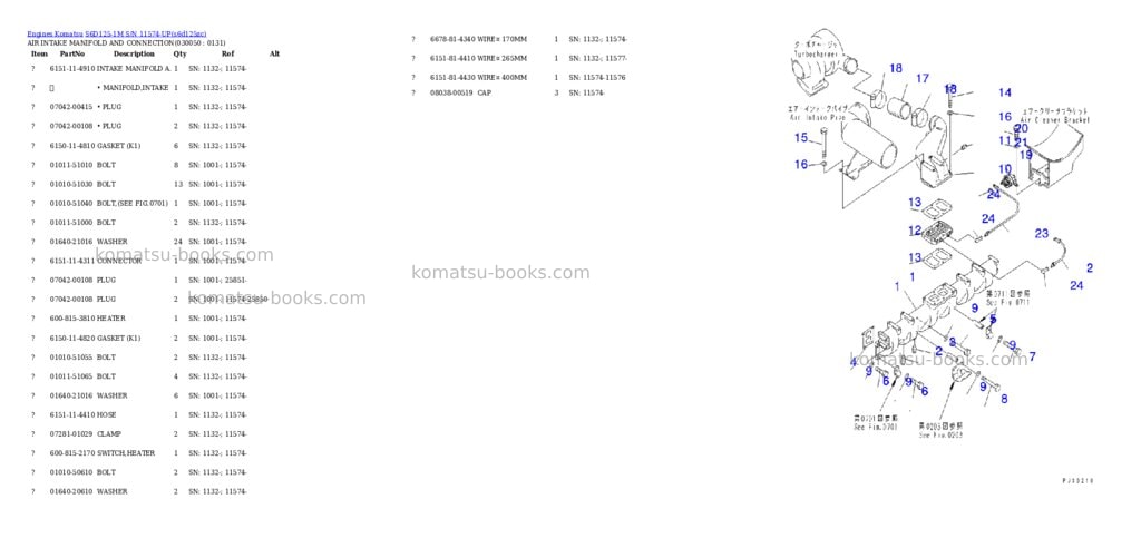 Komatsu s6d125-1m s/n 11574-up Parts catalog cover Page 9 Komatsu s6d125-1m s/n 11574-up Parts catalog cover Page 9
