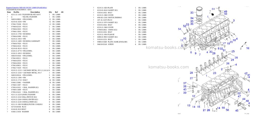 Komatsu s6d140-1m s/n 13869-up Parts catalog cover Page 7 Komatsu s6d140-1m s/n 13869-up Parts catalog cover Page 7