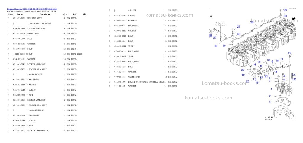 Komatsu s6d140-1b-80 s/n 10278-up Parts catalog cover Page 4