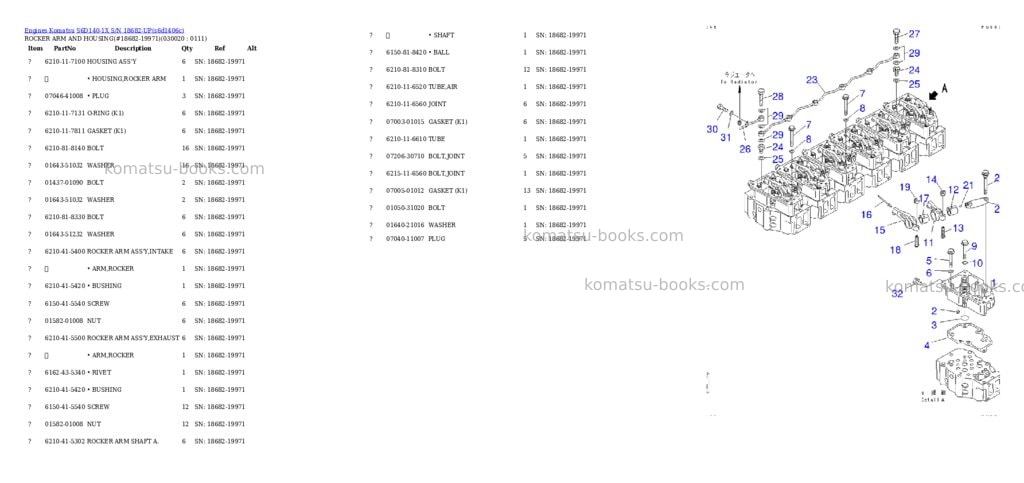 Komatsu s6d140-1x s/n 18682-up Parts catalog cover Komatsu s6d140-1x s/n 18682-up Parts catalog cover