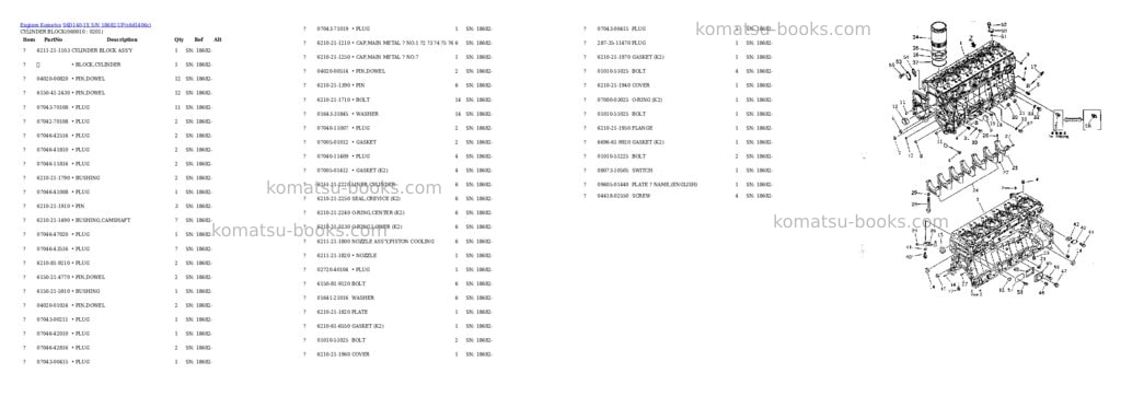 Komatsu s6d140-1x s/n 18682-up Parts catalog cover Page 10 Komatsu s6d140-1x s/n 18682-up Parts catalog cover Page 10