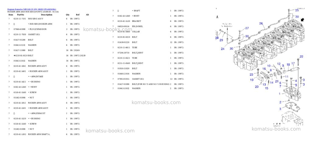 Komatsu s6d140-1x s/n 18682-up Parts catalog cover Page 2 Komatsu s6d140-1x s/n 18682-up Parts catalog cover Page 2