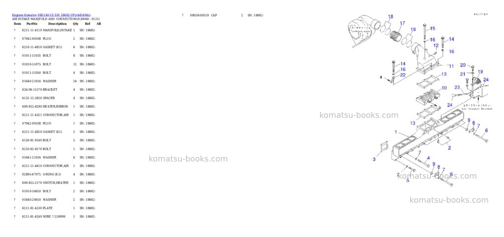 Komatsu s6d140-1x s/n 18682-up Parts catalog cover Page 5 Komatsu s6d140-1x s/n 18682-up Parts catalog cover Page 5