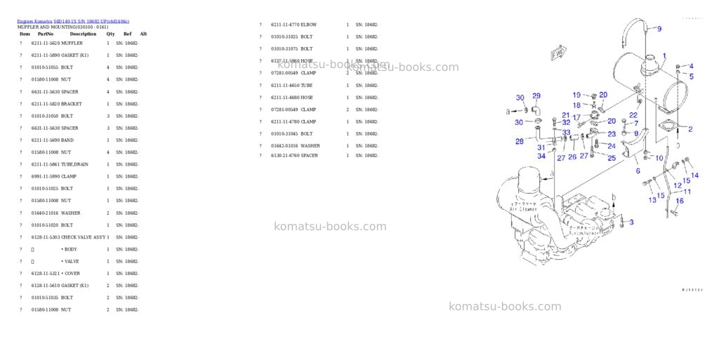 Komatsu s6d140-1x s/n 18682-up Parts catalog cover Page 9 Komatsu s6d140-1x s/n 18682-up Parts catalog cover Page 9