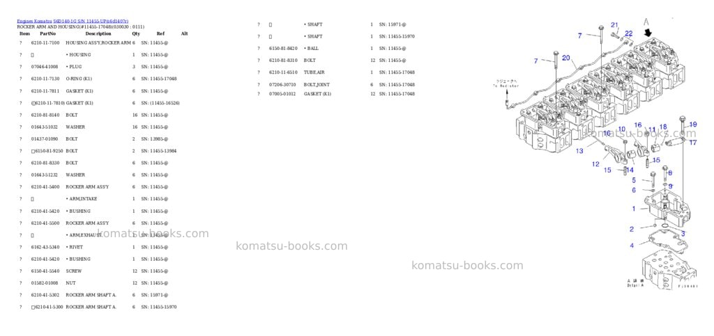 Komatsu S6D140-1G S/N 11455-UP Parts catalog cover Page 2 Komatsu S6D140-1G S/N 11455-UP Parts catalog cover Page 2
