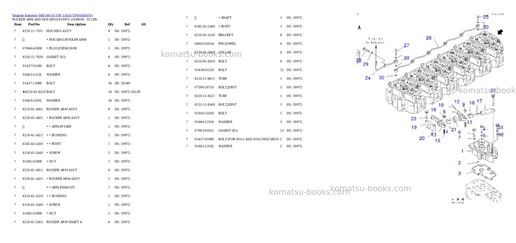 Komatsu S6D140-1G S/N 11455-UP Parts catalog cover Page 4 Komatsu S6D140-1G S/N 11455-UP Parts catalog cover Page 4