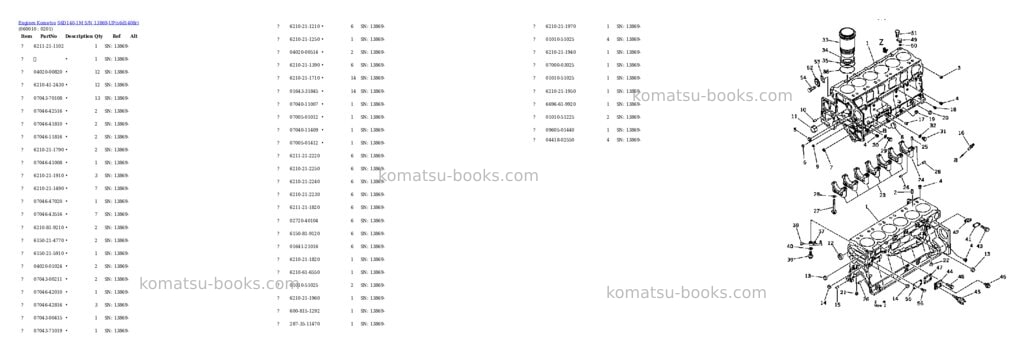 Komatsu S6D140-1M S/N 13869-UP Parts catalog cover Page 6 Komatsu S6D140-1M S/N 13869-UP Parts catalog cover Page 6