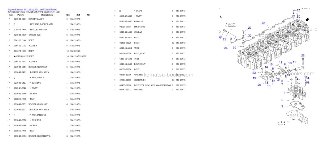 Komatsu s6d140-1q s/n 13955-up Parts catalog cover Page 4