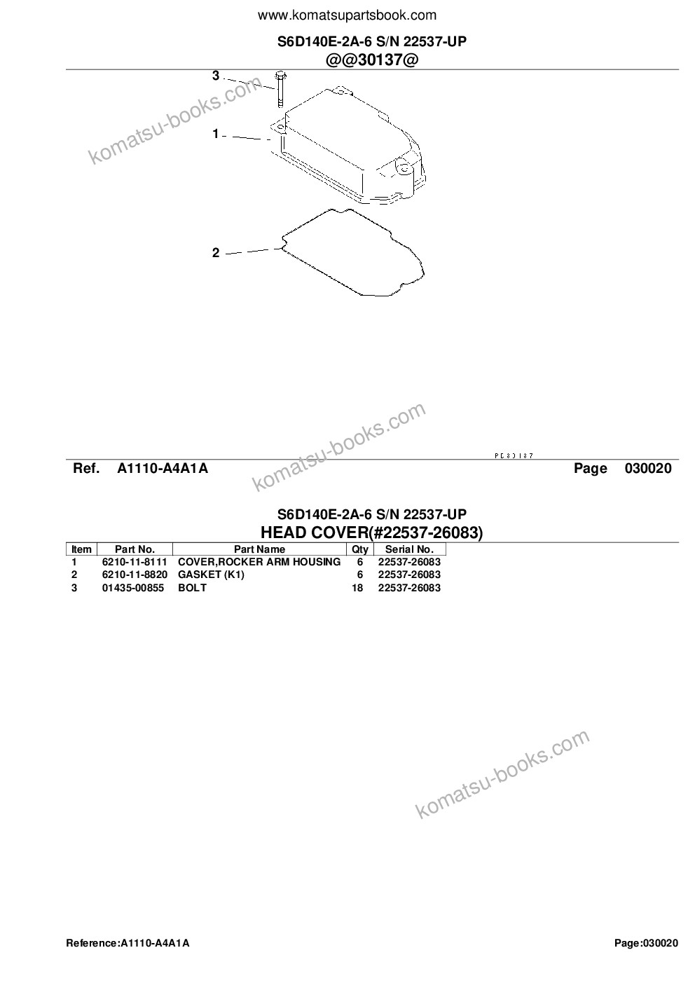 Komatsu s6d140e-2a-6 s/n 22537-up Parts catalog cover Page 7 Komatsu s6d140e-2a-6 s/n 22537-up Parts catalog cover Page 7