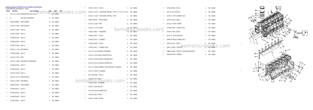 Komatsu S6D140-1X S/N 18682-UP Parts catalog cover Page 10 Komatsu S6D140-1X S/N 18682-UP Parts catalog cover Page 10