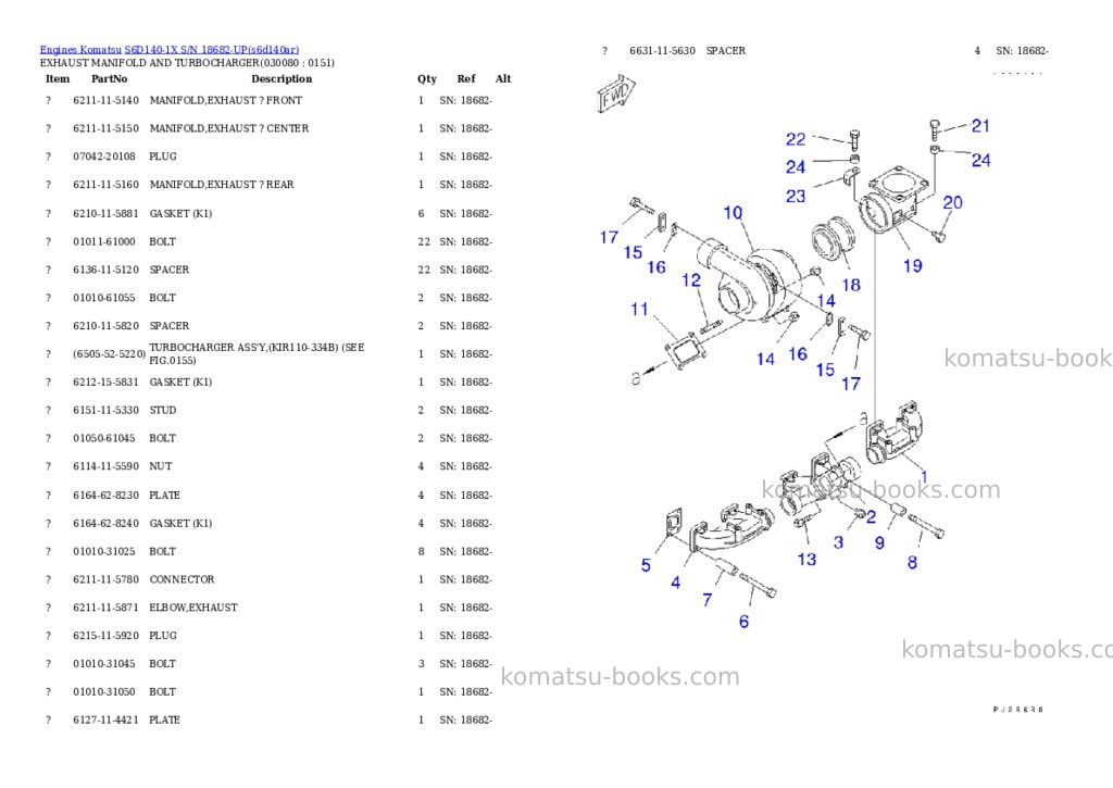 Komatsu S6D140-1X S/N 18682-UP Parts catalog cover Page 7 Komatsu S6D140-1X S/N 18682-UP Parts catalog cover Page 7