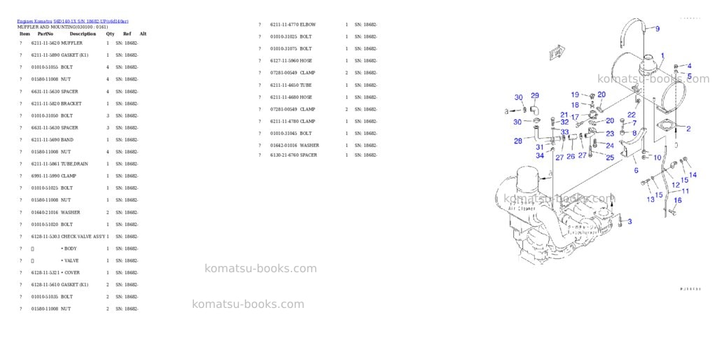 Komatsu S6D140-1X S/N 18682-UP Parts catalog cover Page 9 Komatsu S6D140-1X S/N 18682-UP Parts catalog cover Page 9