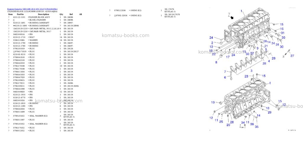 Komatsu s6d140e-2d-6 s/n 22537-up Parts catalog cover Page 10 Komatsu s6d140e-2d-6 s/n 22537-up Parts catalog cover Page 10