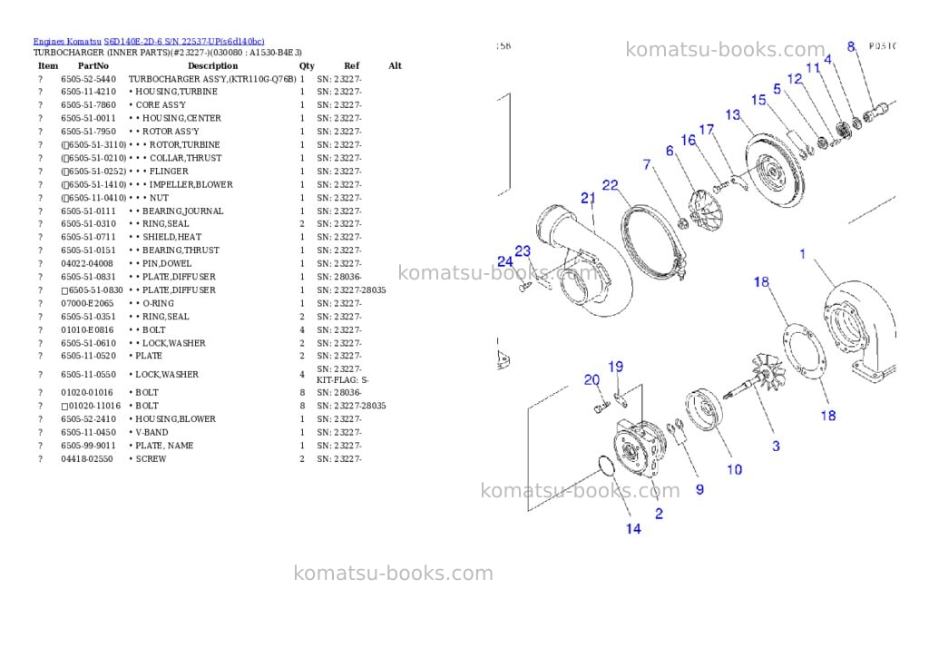 Komatsu s6d140e-2d-6 s/n 22537-up Parts catalog cover Page 7 Komatsu s6d140e-2d-6 s/n 22537-up Parts catalog cover Page 7