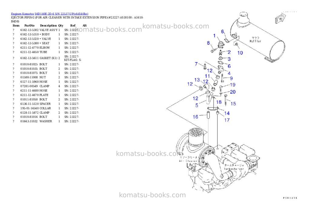Komatsu s6d140e-2d-6 s/n 22537-up Parts catalog cover Page 9 Komatsu s6d140e-2d-6 s/n 22537-up Parts catalog cover Page 9