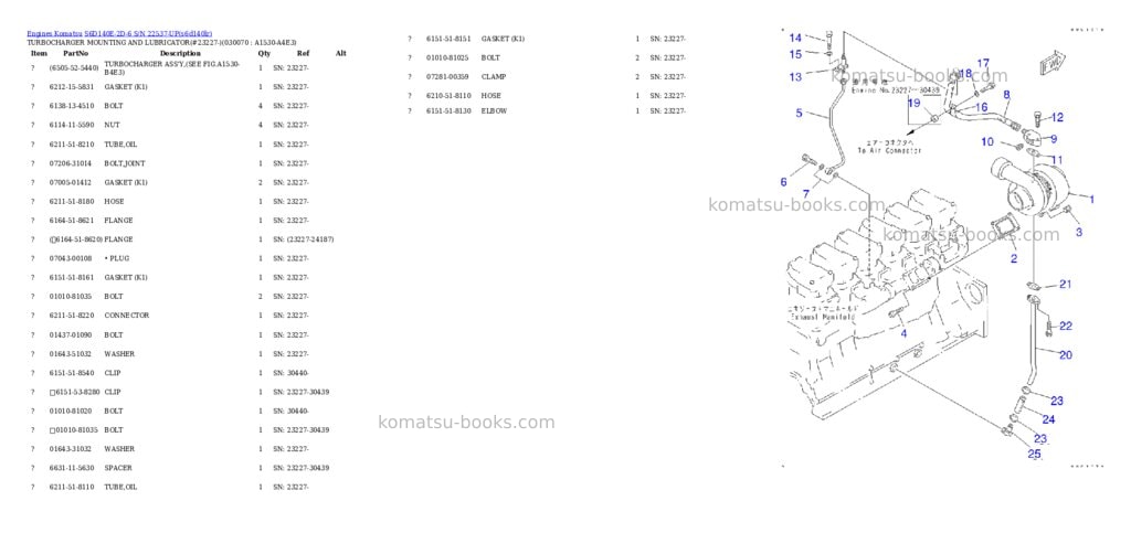 Komatsu S6D140E-2D-6 S/N 22537-UP Parts catalog cover Page 6 Komatsu S6D140E-2D-6 S/N 22537-UP Parts catalog cover Page 6