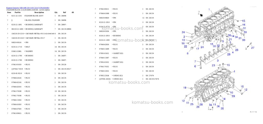 Komatsu S6D140E-2D-6 S/N 22537-UP Parts catalog cover Page 9 Komatsu S6D140E-2D-6 S/N 22537-UP Parts catalog cover Page 9
