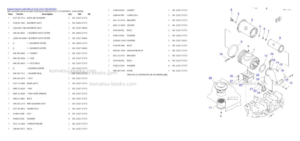 Komatsu S6D140E-2A-6 S/N 22537-UP Parts catalog cover Page 6 Komatsu S6D140E-2A-6 S/N 22537-UP Parts catalog cover Page 6