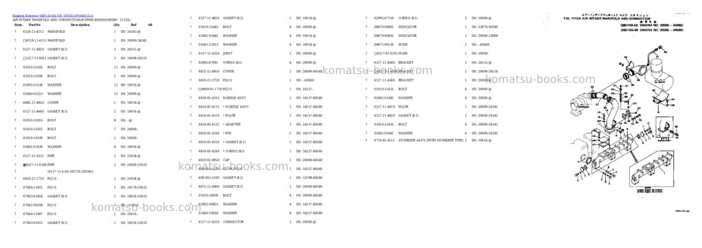 Komatsu S6D155-4A S/N 10014-UP Parts catalog cover Page 5 Komatsu S6D155-4A S/N 10014-UP Parts catalog cover Page 5