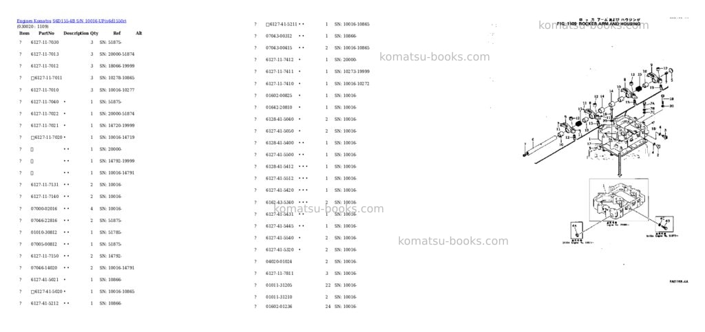 Komatsu S6D155-4B S/N 10016-UP Parts catalog cover Komatsu S6D155-4B S/N 10016-UP Parts catalog cover