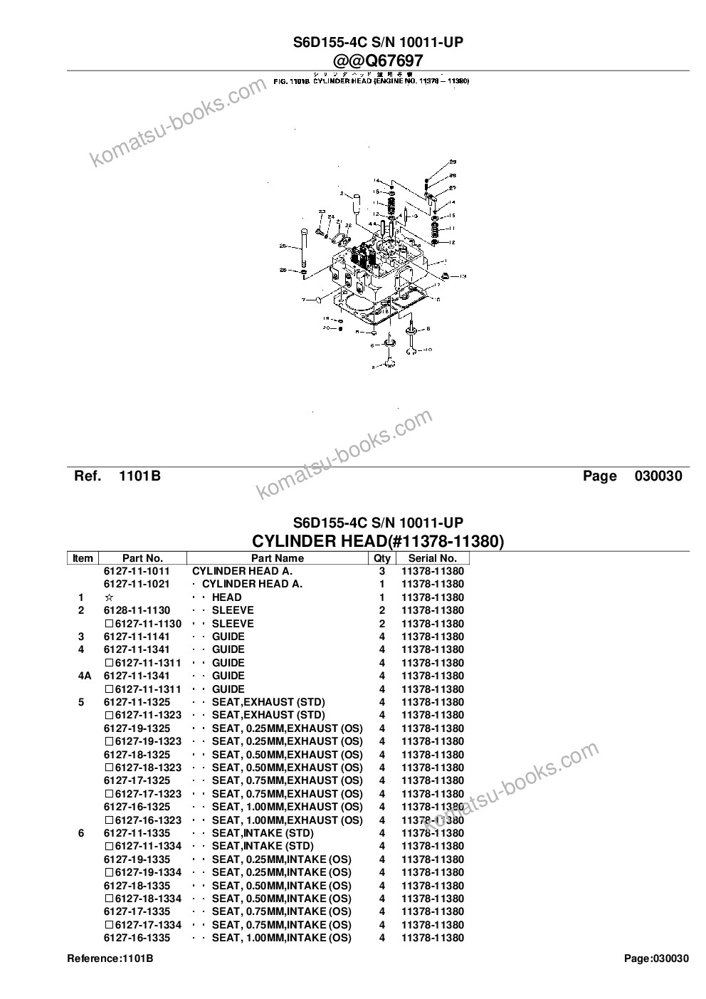 Komatsu s6d155-4c s/n 10011-up Parts catalog cover Page 7 Komatsu s6d155-4c s/n 10011-up Parts catalog cover Page 7