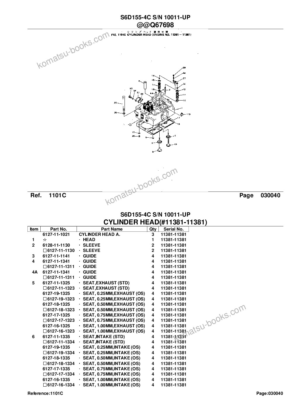 Komatsu s6d155-4c s/n 10011-up Parts catalog cover Page 9 Komatsu s6d155-4c s/n 10011-up Parts catalog cover Page 9