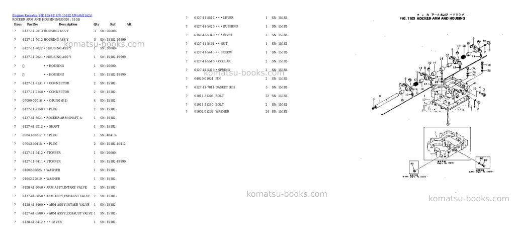 Komatsu s6d155-4e s/n 15182-up Parts catalog cover Komatsu s6d155-4e s/n 15182-up Parts catalog cover