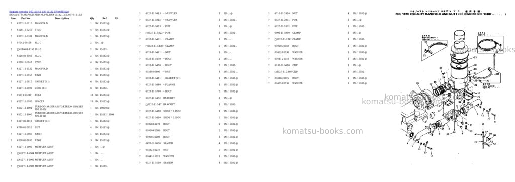 Komatsu s6d155-4e s/n 15182-up Parts catalog cover Page 6 Komatsu s6d155-4e s/n 15182-up Parts catalog cover Page 6