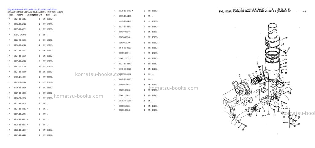 Komatsu s6d155-4e s/n 15182-up Parts catalog cover Page 7 Komatsu s6d155-4e s/n 15182-up Parts catalog cover Page 7